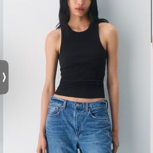 Aritzia Homestretch White Ribbed Tank